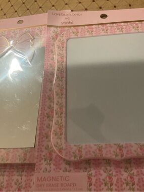 Yoobi LoveShackFancy Pink Magnetic Dry Erase Board and Mirror New